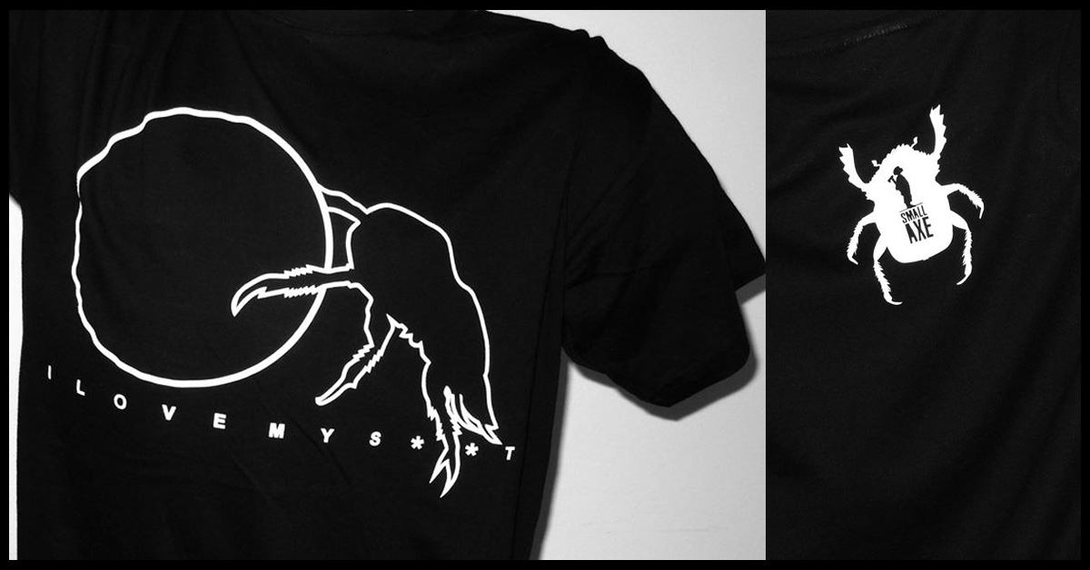 Foto della t-shirt e del design di "I love my Shit!" by Small Axe